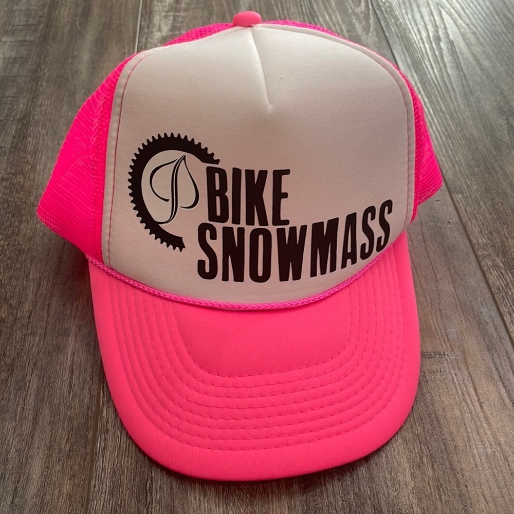 Snowmass Colorado broke pink adjustable trucker hat